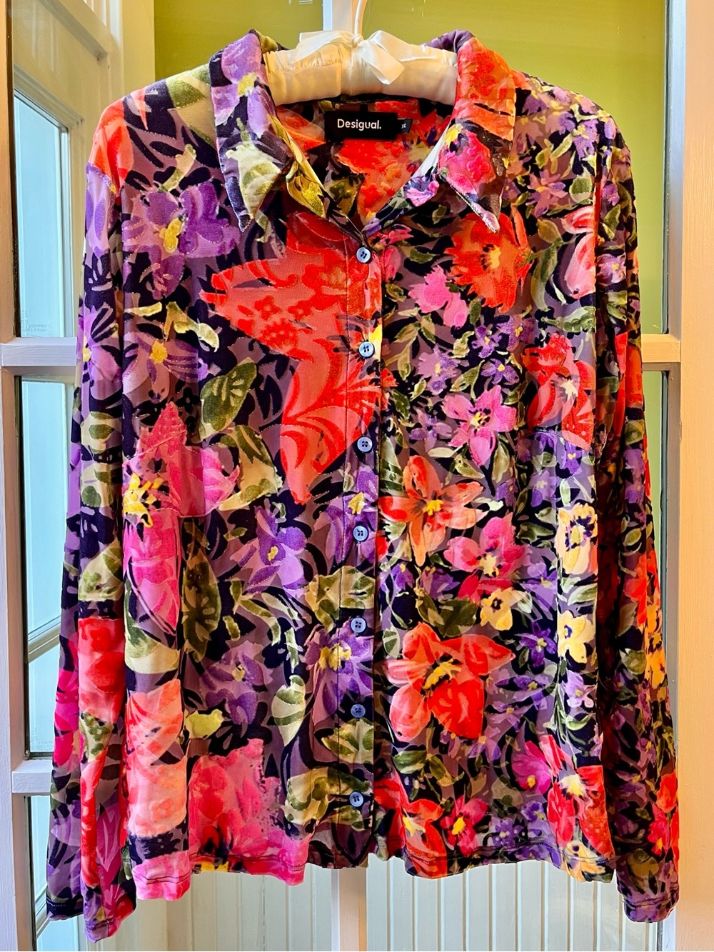 Desigual Multicolor Wild Floral Button-Front Blouse